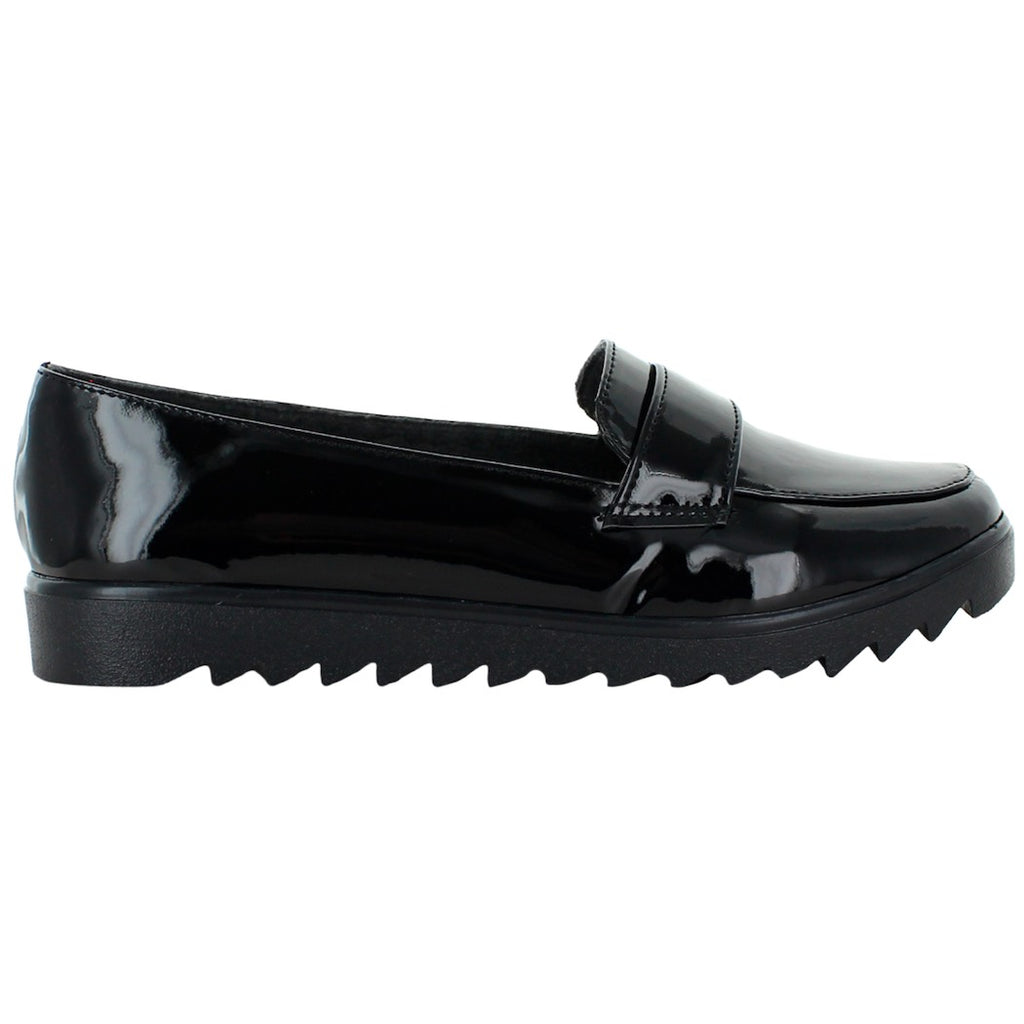 ROJO INTENSO MOCASIN MODA ELEGANTE CHAROL NEGRO MUJER 62809