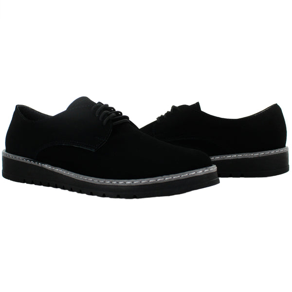 ROJO INTENSO ZAPATO CHOCLO NOBUCK NEGRO JUVENIL 68815