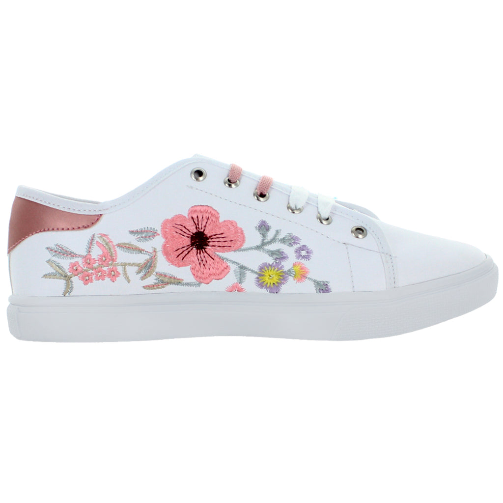 BRUNELLA TENIS VESTIR MODA CASUAL FLORES BLANCO MUJER 70157