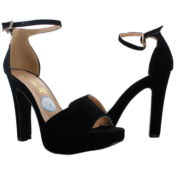 DAMITA ZAPATILLA TACON GAMUZA NEGRO MUJER 74328