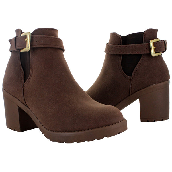 LYKOS BOTIN MODA CASUAL ELEGANTE GAMUZA CAFE MUJER 74525