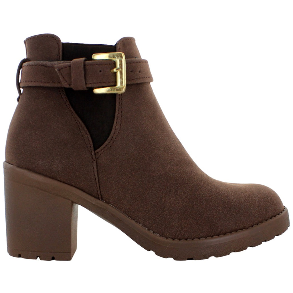LYKOS BOTIN MODA CASUAL ELEGANTE GAMUZA CAFE MUJER 74525
