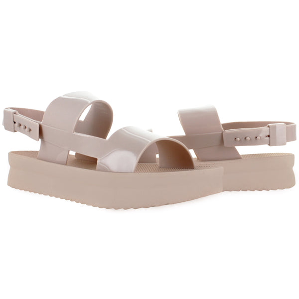 TOP MODA SANDALIA TIRA AJUSTABLE BEIGE MUJER 75358
