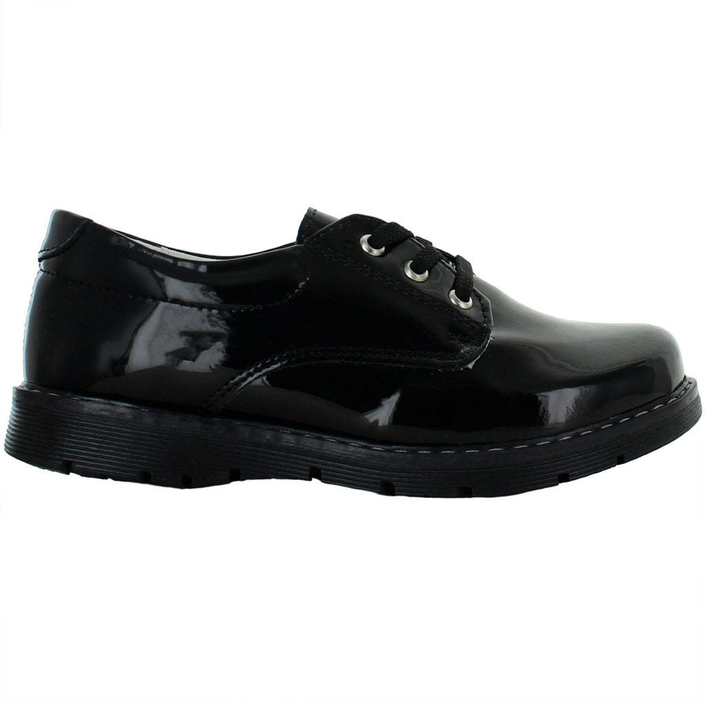 YUYIN ZAPATO CHOCLO ESCOLAR CHAROL NEGRO NIÑA 75777