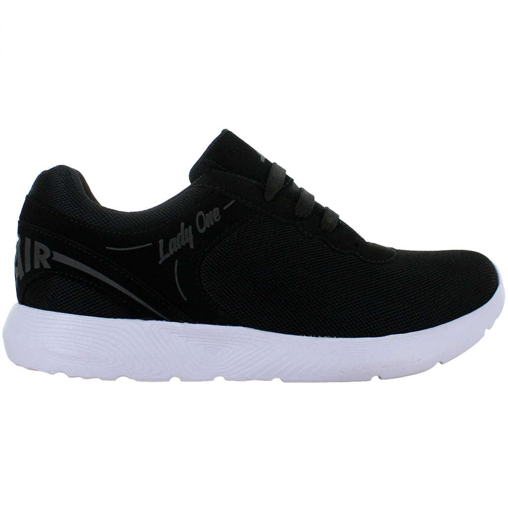LADY ONE TENIS CORRER MODA CONFORT TEXTIL NEGRO 77303