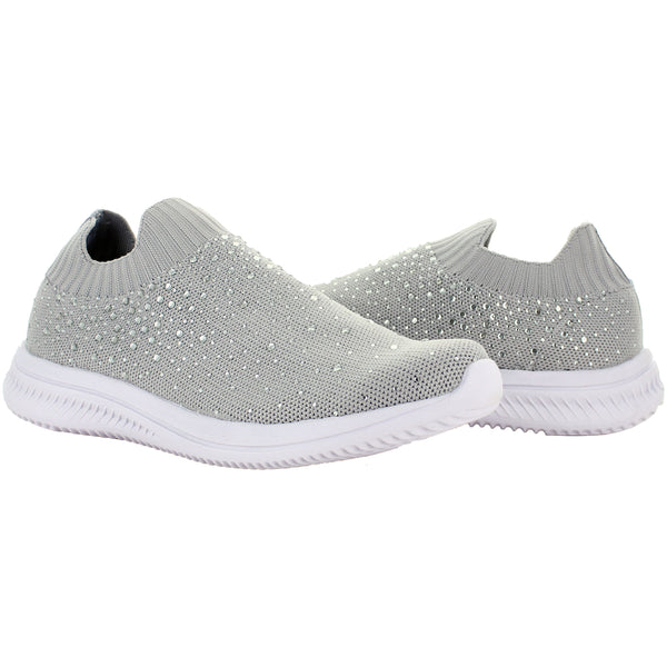 STAMPA TENIS SLIP ON PLATEADO ZIRCONIA BRILLANTE MUJER 78688