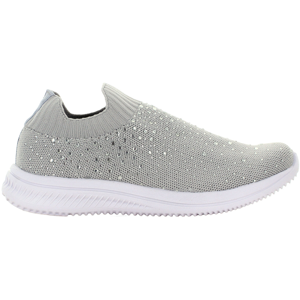 STAMPA TENIS SLIP ON PLATEADO ZIRCONIA BRILLANTE MUJER 78688