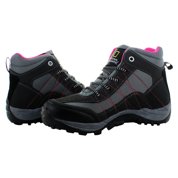 NATIONAL GEOGRAPHIC BOTA TODO TERRENO GRIS OXFORD/NEGRO/ROSA PARA MUJER 79157