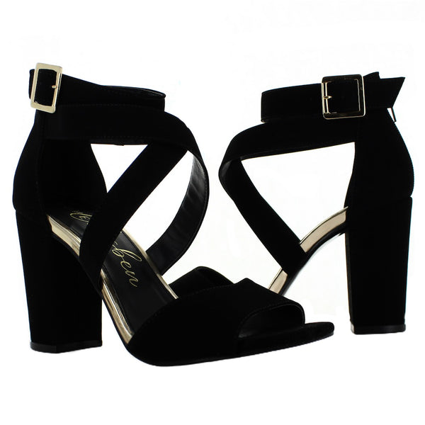 CLASBEN SANDALIA TACON NEGRO PARA MUJER 79718