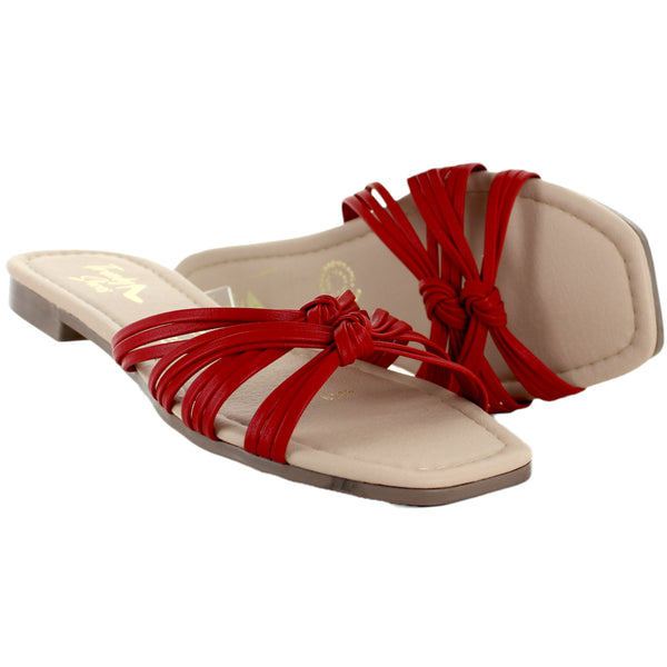 TRENDY SHOES SANDALIA OUTFIT CASUAL CINTAS ROJO MUJER 81213