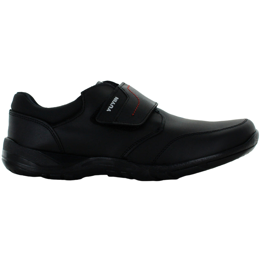 YUYIN ZAPATO ESCOLAR VELCRO PIEL NEGRO NIÑO 81832