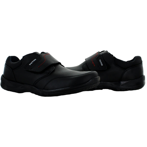 YUYIN ZAPATO ESCOLAR VELCRO PIEL NEGRO JUVENIL 81833
