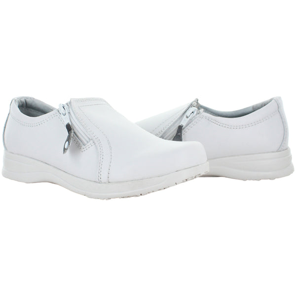 DR SHOLLS ZAPATO MEDICO CIERRE PIEL BLANCO MUJER 82073