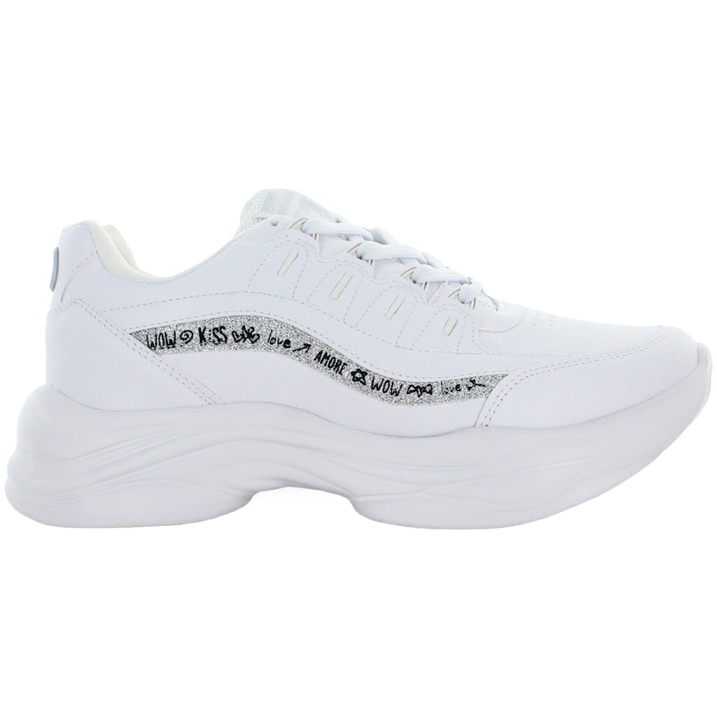 CLASBEN TENIS ESCOLAR AGUJETA SIMIPIEL BLANCO MUJER 82300