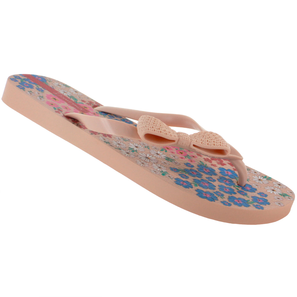 IPANEMA SANDALIA MODA CASUAL MOÑO FLORES BEIGE MUJER 82507