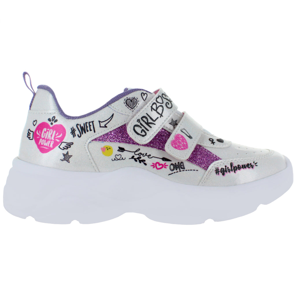 TROPICANA TENIS DISEÑOS SERIGRAFIA POLIPIEL PLATA NIÑA 82663