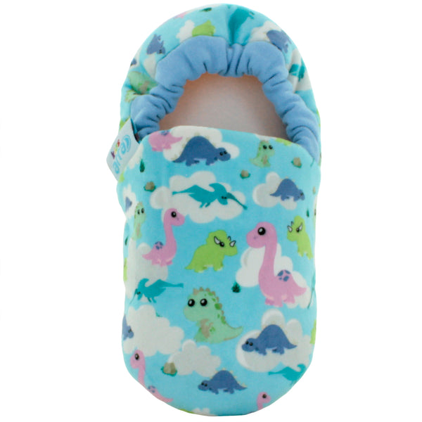ARRA PANTUFLA DINOSAURIOS NUBES SUAVE AZUL NIÑA BEBE 82916