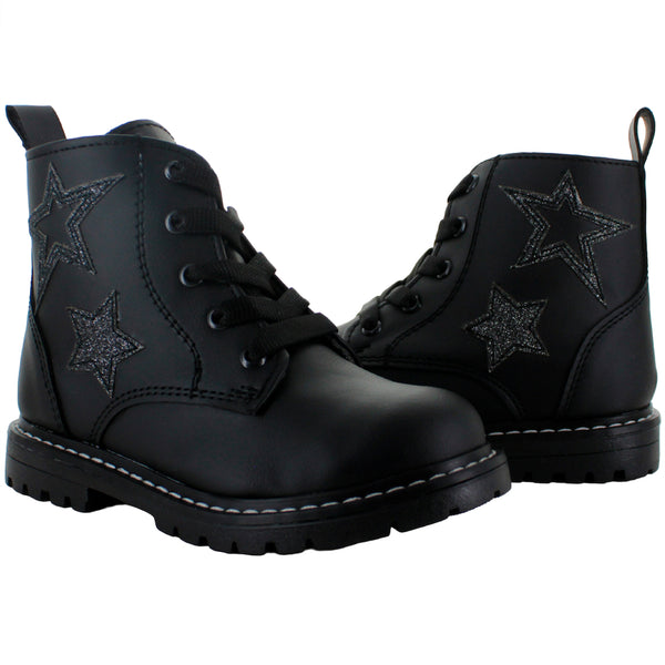 BAMBINO BOTA MILITAR MODA ECOPIEL NEGRO NIÑA 83171