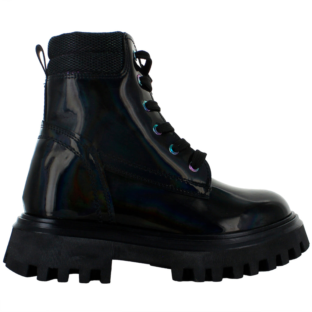 TRAVIESO BOTA MODA MILITAR URBANA CHAROL NEGRO NIÑA 83181