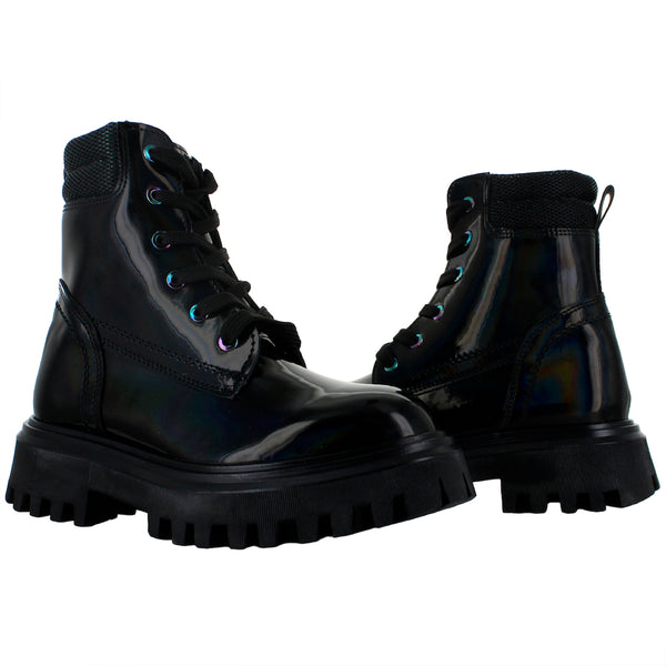 TRAVIESO BOTA MODA MILITAR URBANA CHAROL NEGRO NIÑA 83181