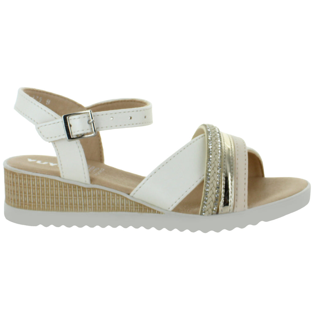 YUYIN SANDALIA PLATAFORMA VESTIR CASUAL LATTE NIÑA 84523