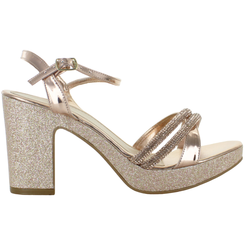 PINK LATTE SANDALIA PLATAFORMA CASUAL BRILLO ORO MUJER 85185
