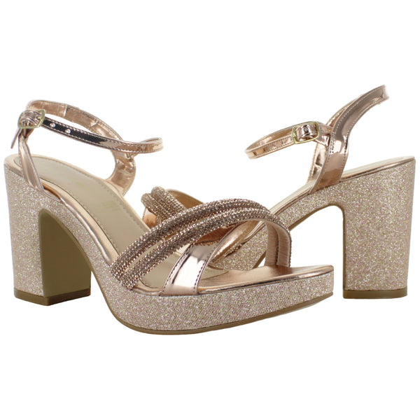 PINK LATTE SANDALIA PLATAFORMA CASUAL BRILLO ORO MUJER 85185