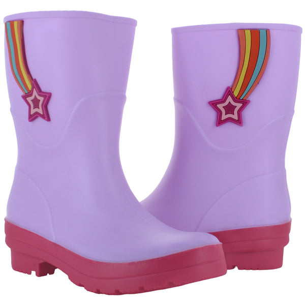 TOP MODA BOTA LLUVIA CHARCOS AGUA ARCOIRIS GOMA NIÑA 85316