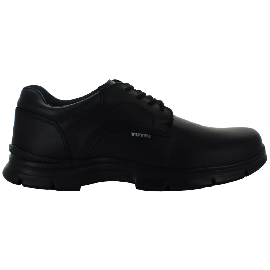 YUYIN ZAPATO CHOCLO ESCOLAR ELEGANTE PIEL NEGRO NIÑO 85425