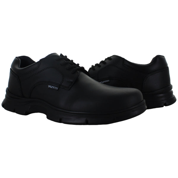 YUYIN ZAPATO CHOCLO ESCOLAR ELEGANTE PIEL NEGRO NIÑO 85425