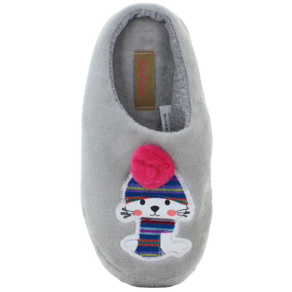 BUMY PANTUFLA AFELPADA GATO POMPON SUAVE CONFORT MUJER 87269