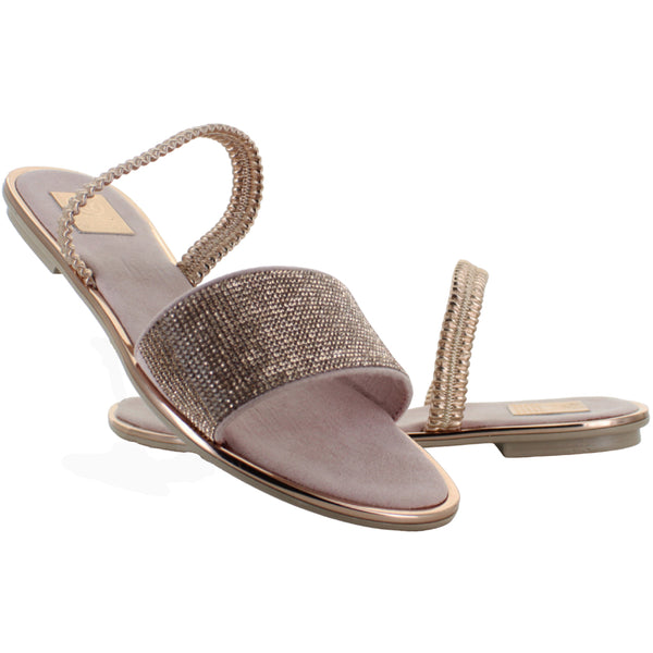 KY SANDALIA MODA CASUAL ELEGANTE BRILLOS BUNGEE MUJER 88705