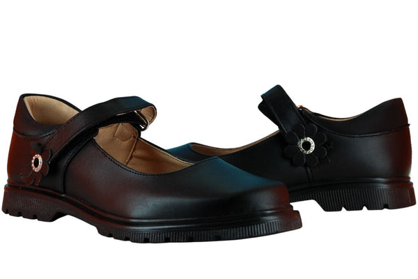 YUYIN ZAPATO BALERINA ESCOLAR FORMAL PIEL BROCHE NIÑA 89585