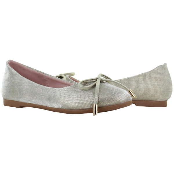 LADY ONE ZAPATO BALERINA MODA ELEGANTE MOÑO BRLLO NIÑA 90109