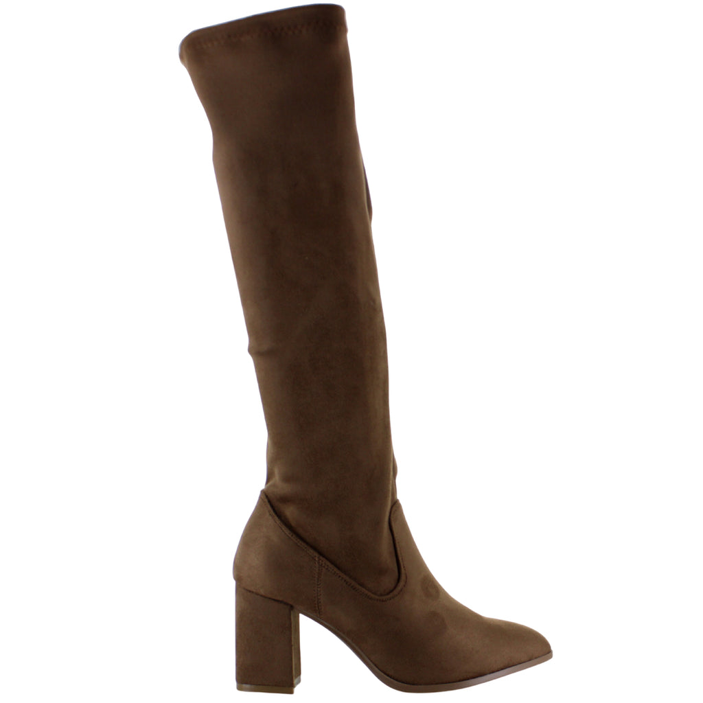 LADY PAULINA BOTA ALTA TACON ANCHO MODA ELEGANTE MUJER 91286