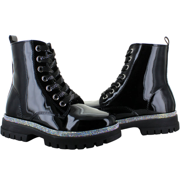 BAMBINO BOTA URBANA MODA CASUAL BRILLOS CHAROL NIÑAS 91519