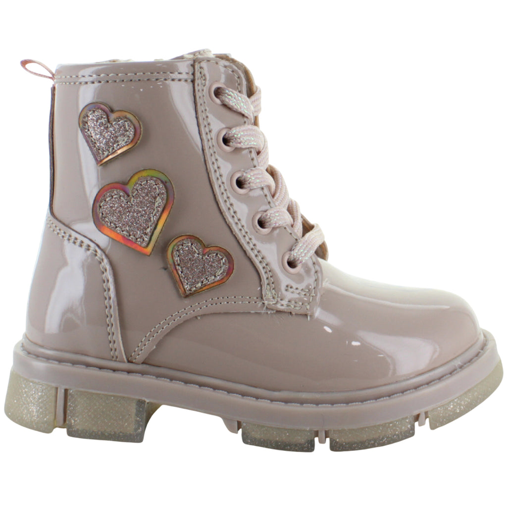 BAMBINO BOTA URBANA MODA CASUAL CORAZONES CHAROL NIÑAS 91537