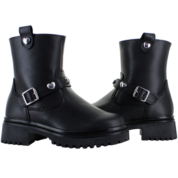 YUYIN BOTA URBANA MODA CASUAL CORAZONES HEBILLA NIÑA 91569