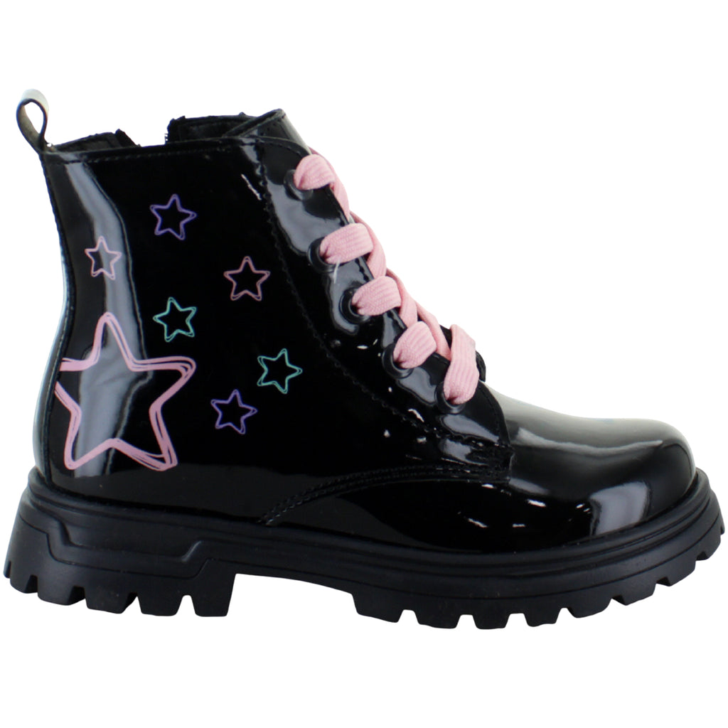 YUYIN BOTA URBANA MODA CASUAL ESTRELLAS CHAROL NIÑA 91571