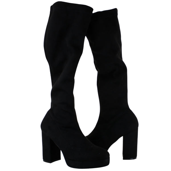 LADY PAULINA BOTA ALTA TACON ANCHO MODA ELEGANTE MUJER 91876