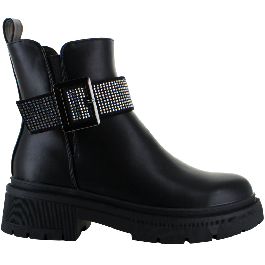 PERUGIA BOTA URBANA COMBAT MODA ELEGANTE BRILLOS MUJER 92166
