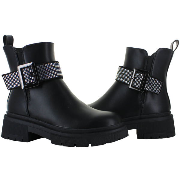 PERUGIA BOTA URBANA COMBAT MODA ELEGANTE BRILLOS MUJER 92166
