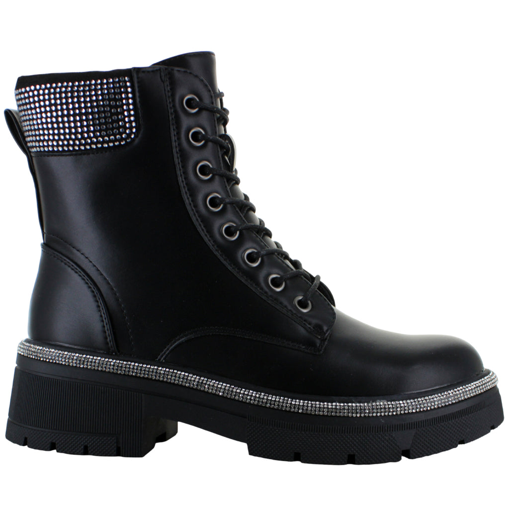 PERUGIA BOTA URBANA COMBAT MODA ELEGANTE BRILLOS MUJER 92168
