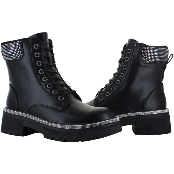 PERUGIA BOTA URBANA COMBAT MODA ELEGANTE BRILLOS MUJER 92168