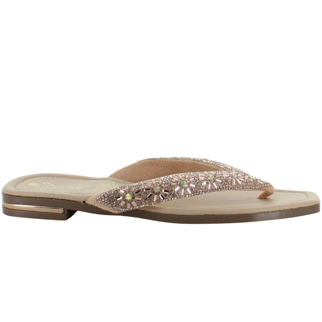 DIVA SANDALIA SLIDE MODA CASUAL ELEGANTE BRILLOS MUJER 92514
