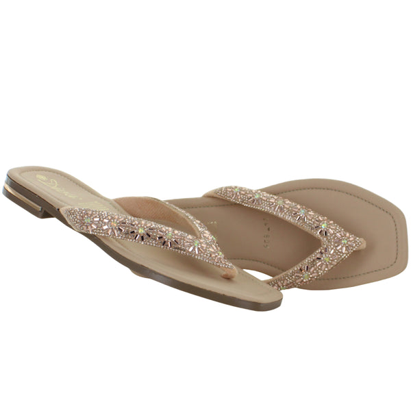 DIVA SANDALIA SLIDE MODA CASUAL ELEGANTE BRILLOS MUJER 92514