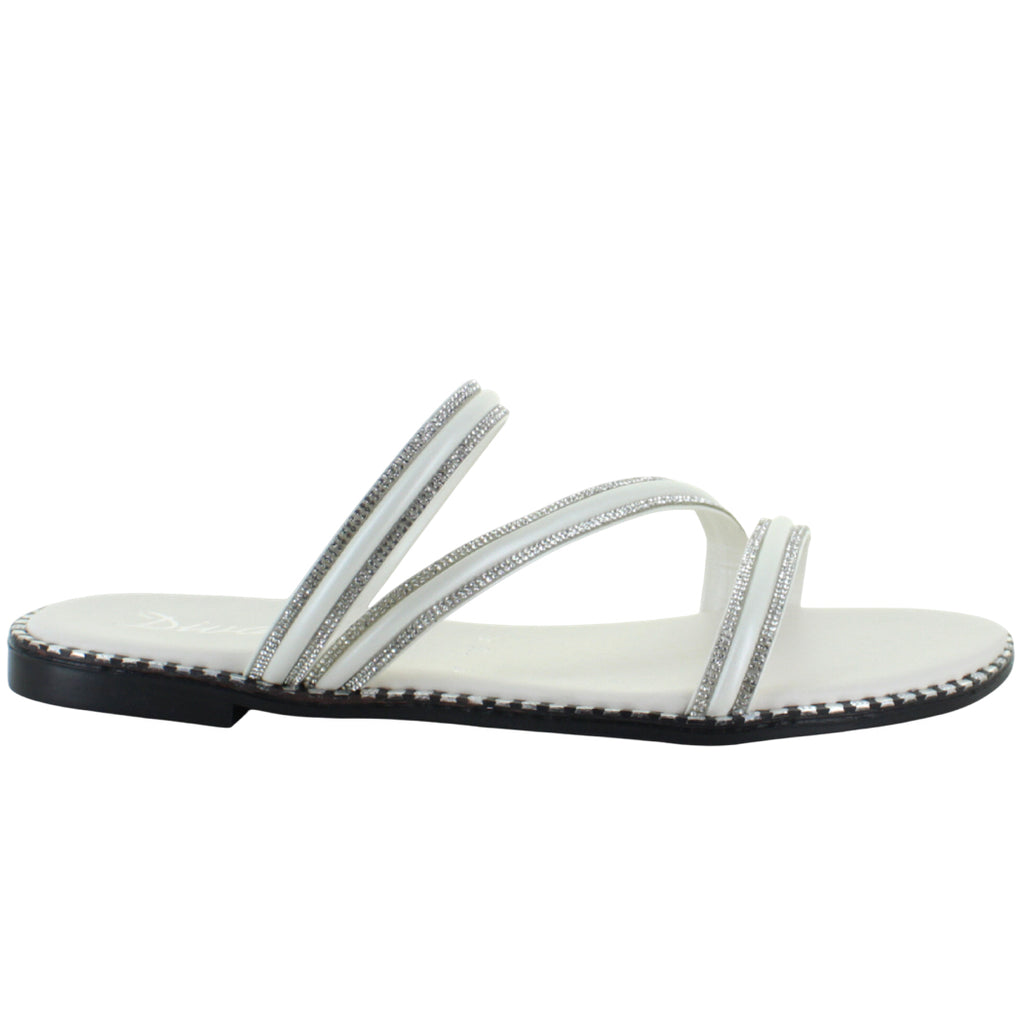 DIVA SANDALIA SLIDE MODA CASUAL ELEGANTE BRILLOS MUJER 92515
