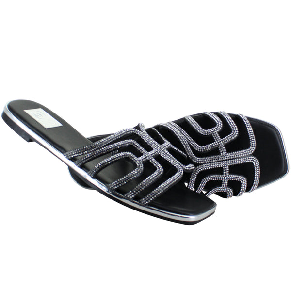 KY SANDALIA SLIDE MODA CASUAL ELEGANTE BRILLOS MUJER 92516
