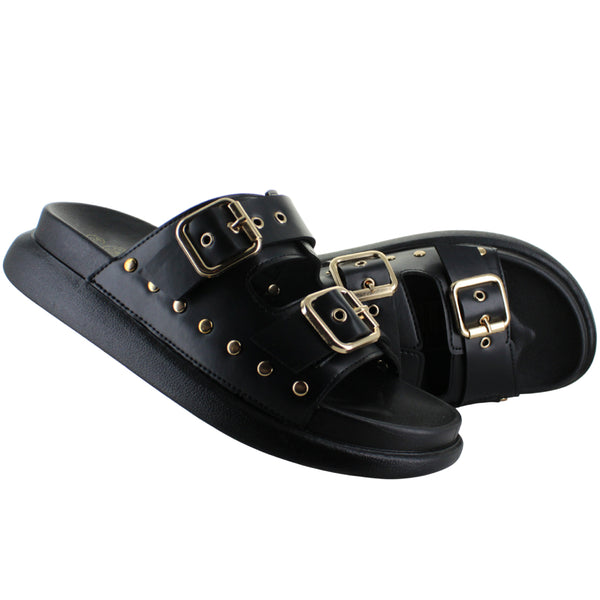 FUROR SANDALIA SLIDE SUECO MODA CASUAL HEBILLA MUJER 93025
