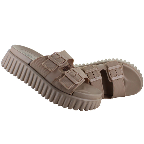 FUROR SANDALIA SLIDE SUECO MODA CASUAL HEBILLA MUJER 93029